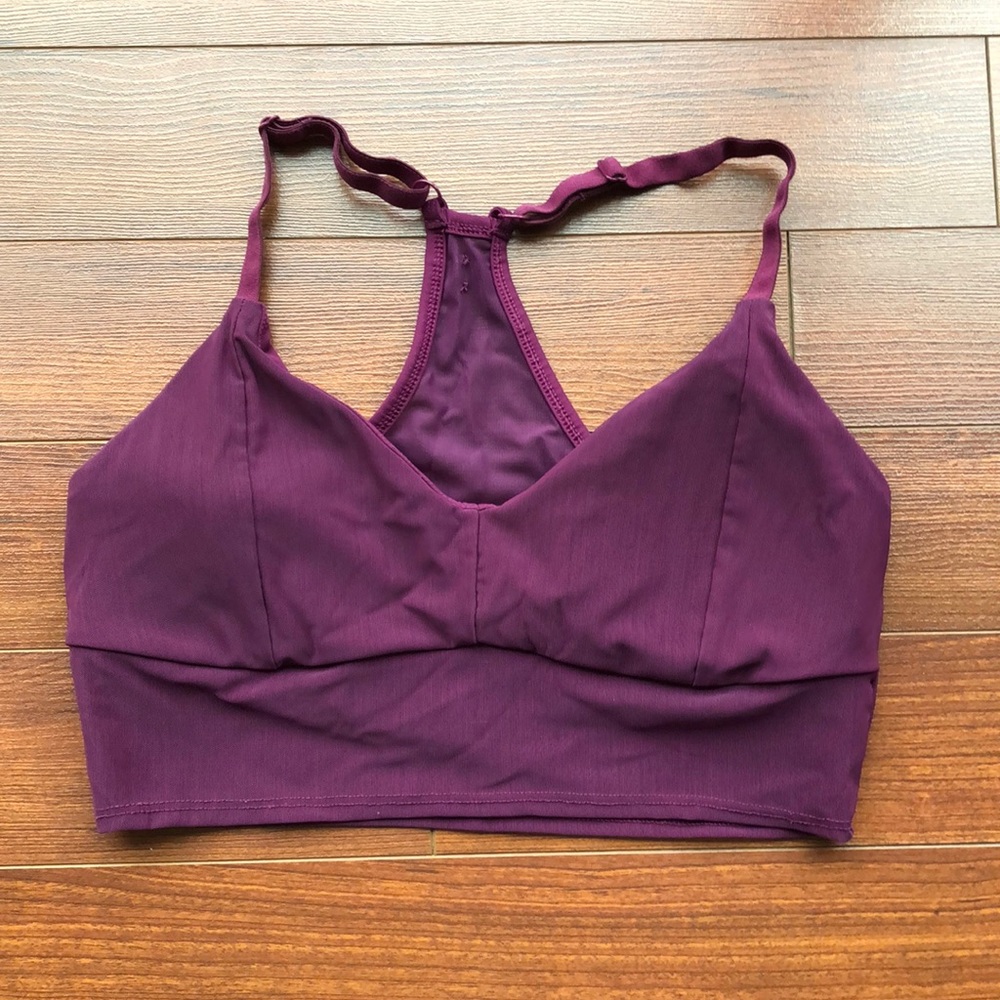 Maroon Mesh Fabletics Sports Bra